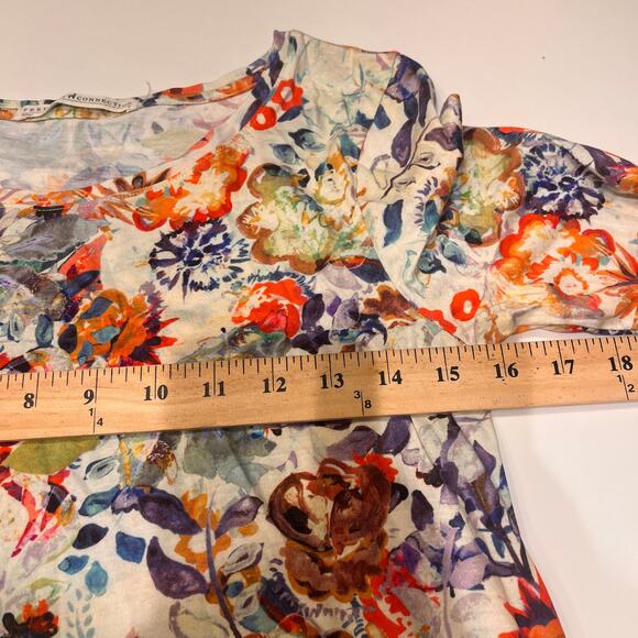 Peruvian Connection Floral Print Half Sleeves Mini Dress Size Small - Picture 7 of 9